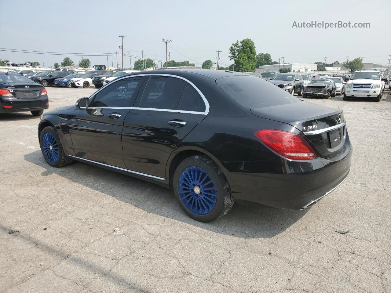 2015 Mercedes-benz C 300 4matic Black vin: 55SWF4KB7FU010905