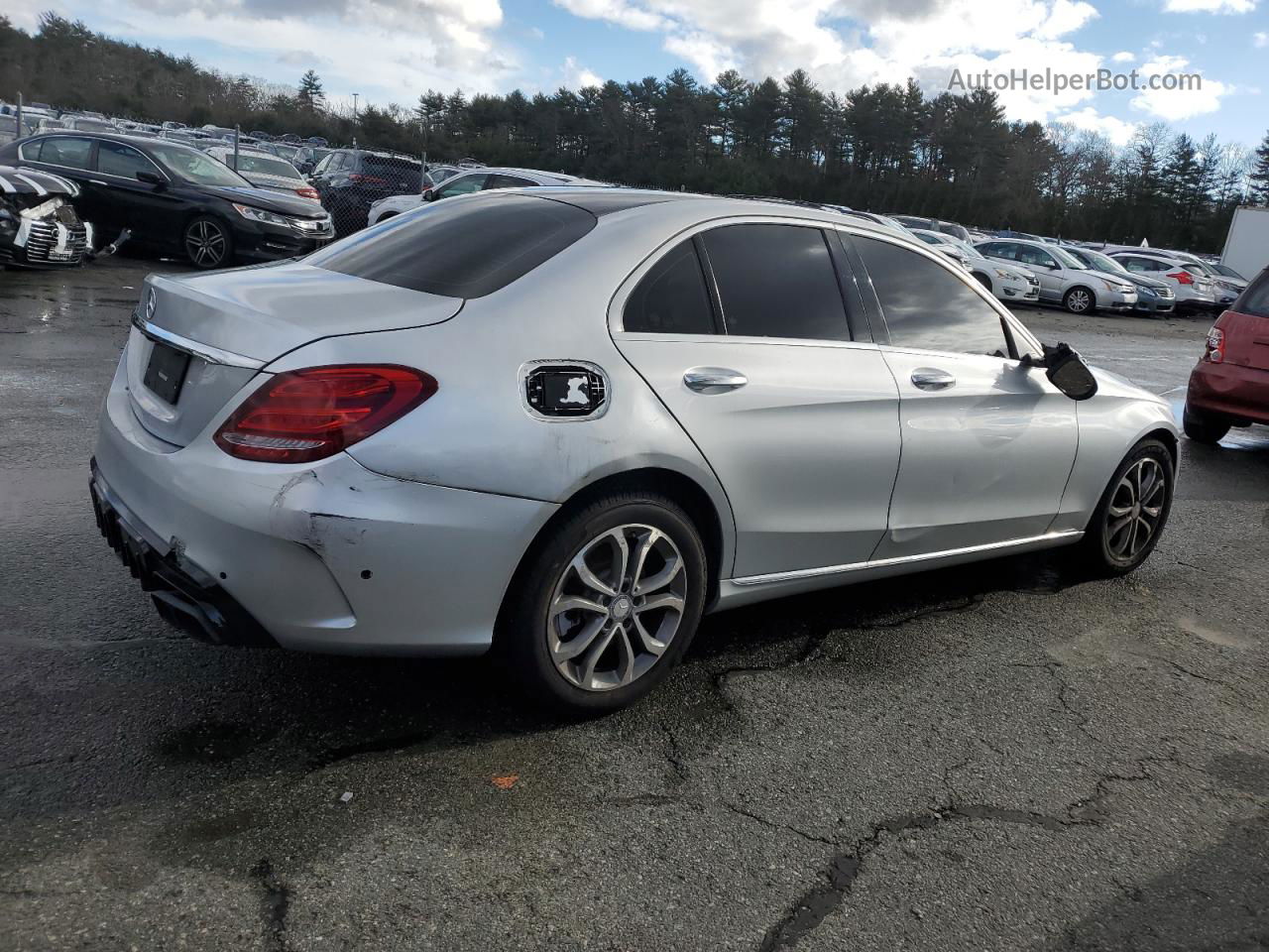 2015 Mercedes-benz C 300 4matic Silver vin: 55SWF4KB7FU023542