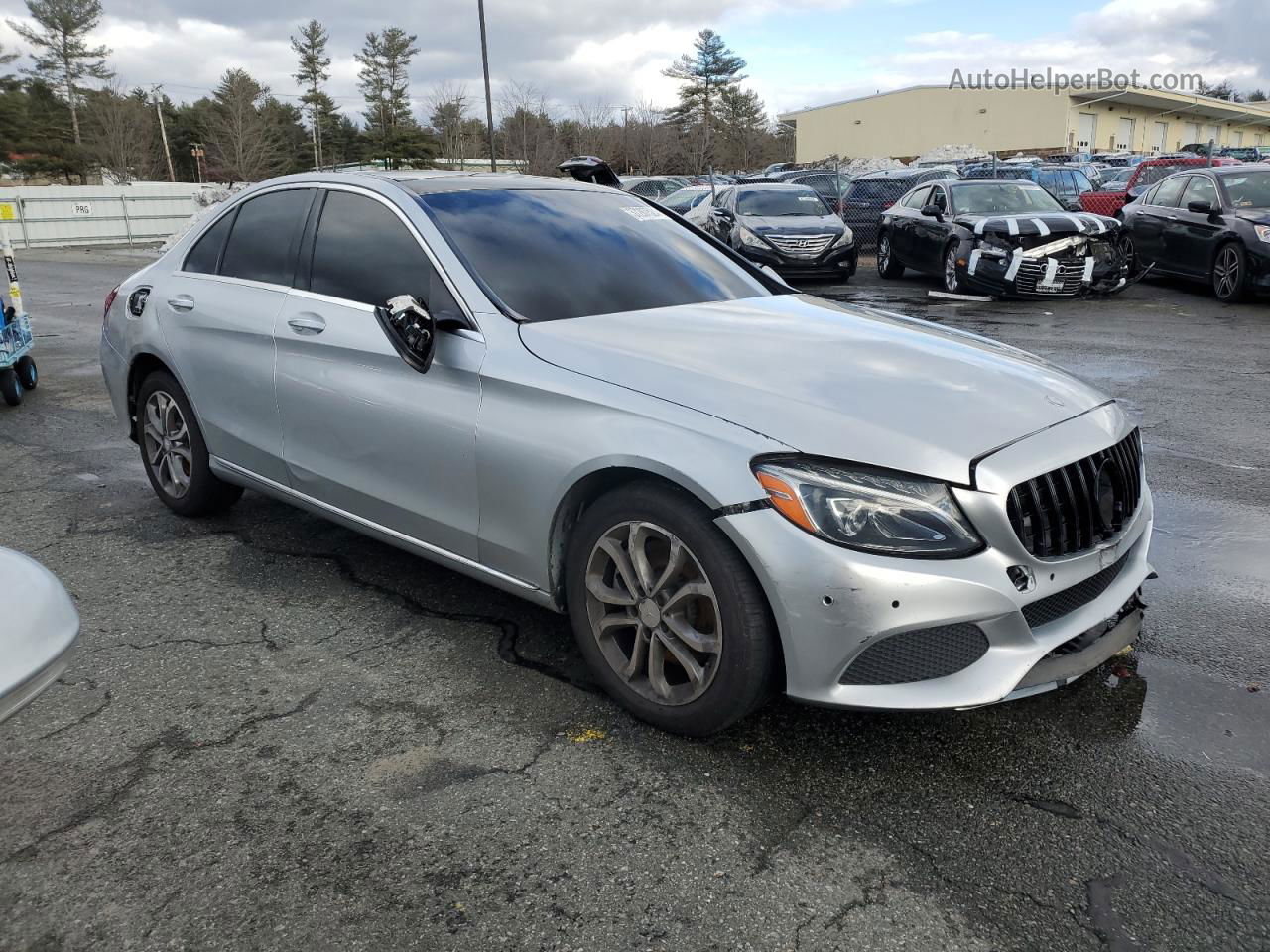 2015 Mercedes-benz C 300 4matic Silver vin: 55SWF4KB7FU023542