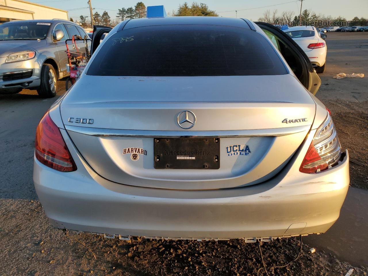 2015 Mercedes-benz C 300 4matic Silver vin: 55SWF4KB7FU037215