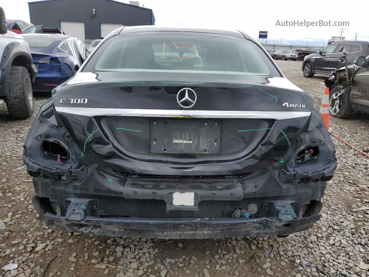 2015 Mercedes-benz C 300 4matic Black vin: 55SWF4KB7FU042804