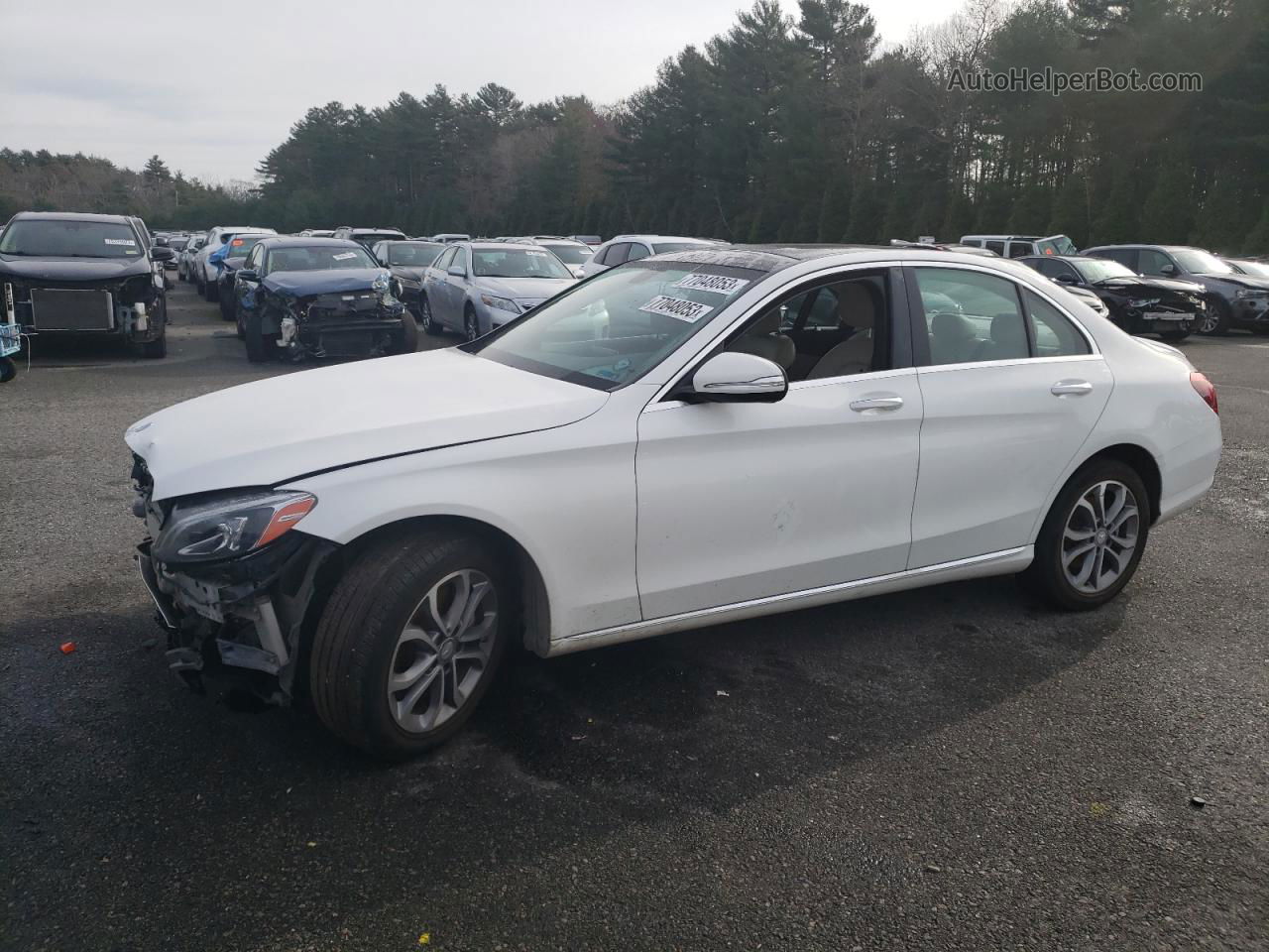 2015 Mercedes-benz C 300 4matic White vin: 55SWF4KB7FU065967