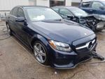 2016 Mercedes-benz C 300 4matic Синий vin: 55SWF4KB7GU153533