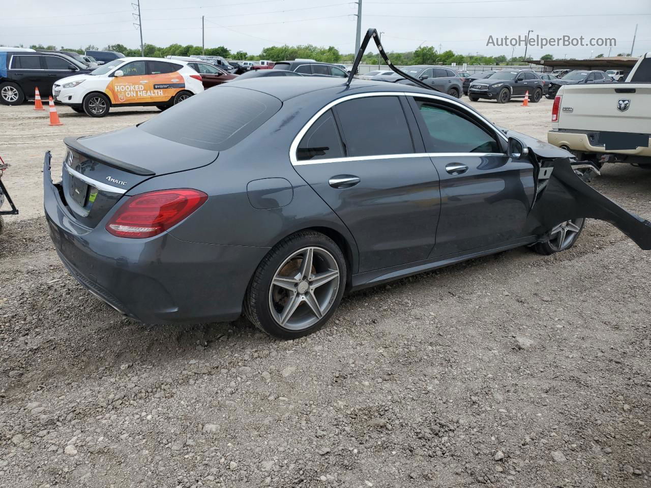 2015 Mercedes-benz C 300 4matic Black vin: 55SWF4KB8FU021511