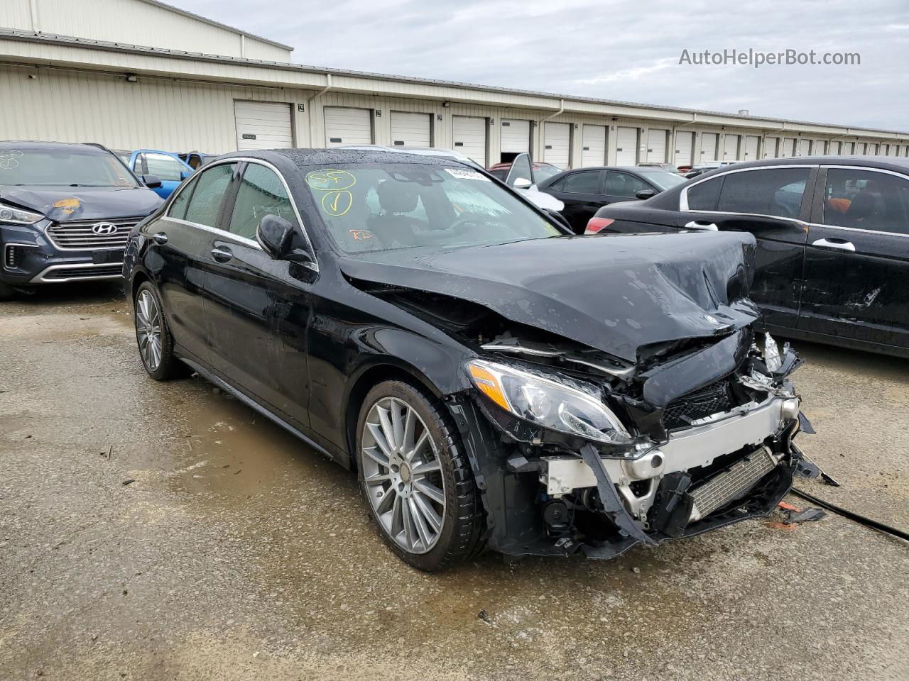 2015 Mercedes-benz C 300 4matic Black vin: 55SWF4KB8FU085581