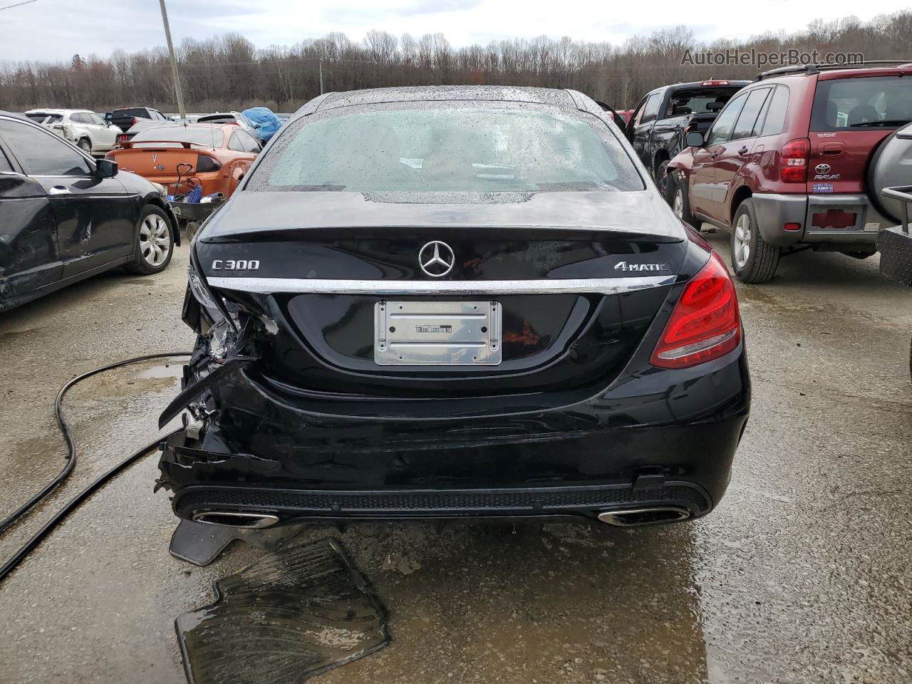 2015 Mercedes-benz C 300 4matic Black vin: 55SWF4KB8FU085581