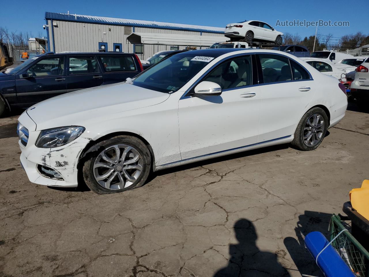 2015 Mercedes-benz C 300 4matic Белый vin: 55SWF4KB8FU092210