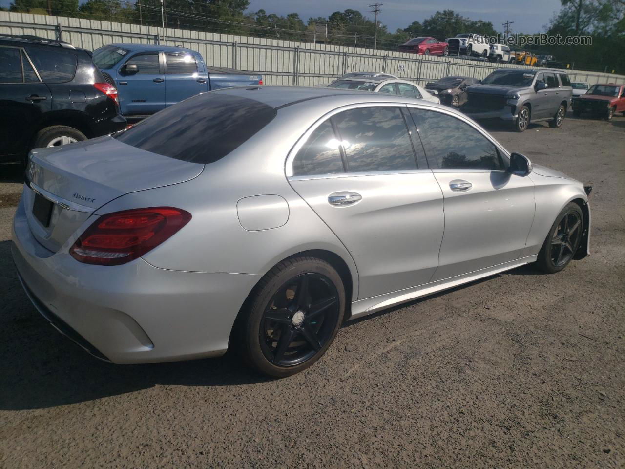 2015 Mercedes-benz C 300 4matic Silver vin: 55SWF4KB9FU009948