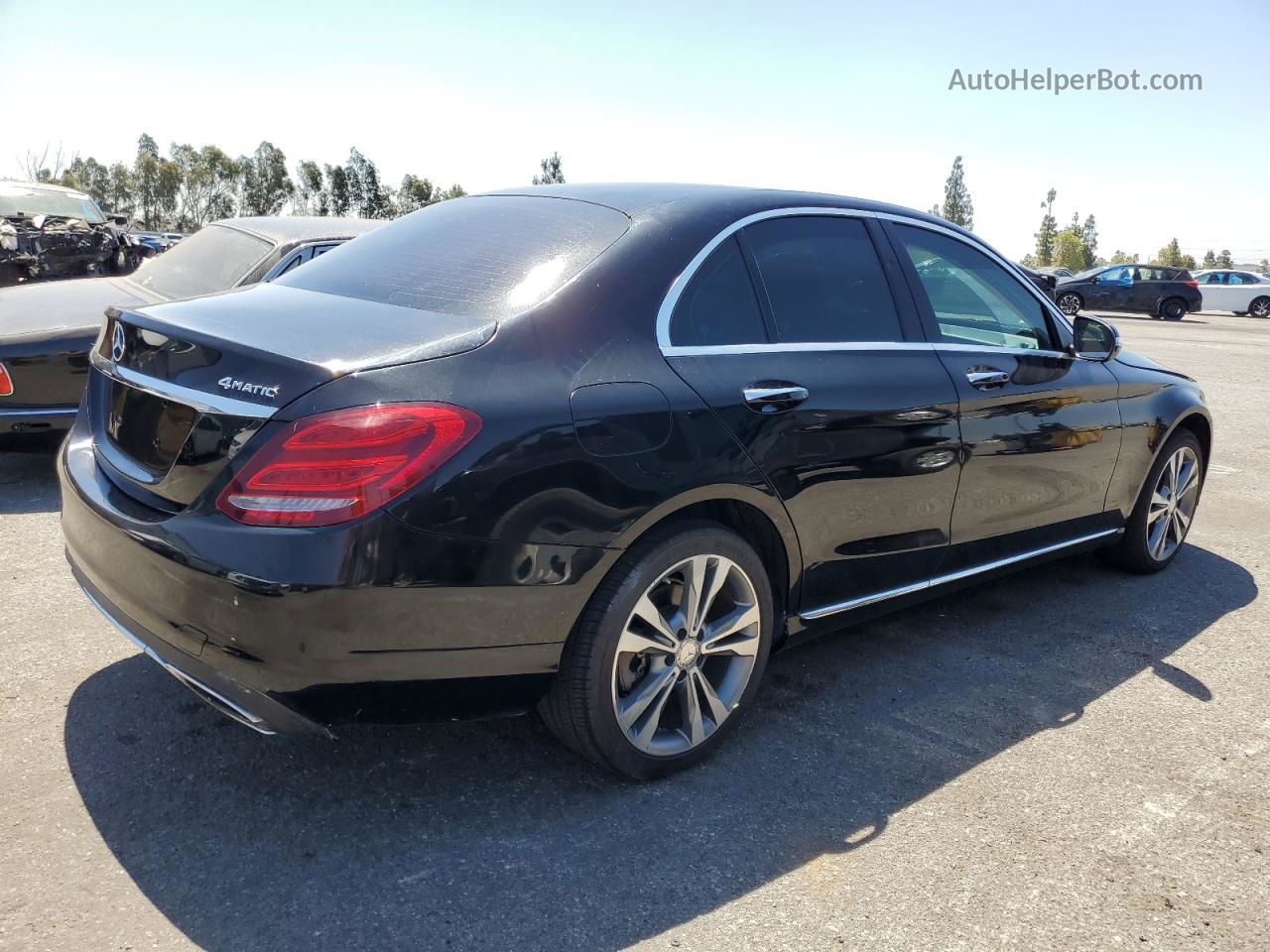 2015 Mercedes-benz C 300 4matic Black vin: 55SWF4KB9FU014518