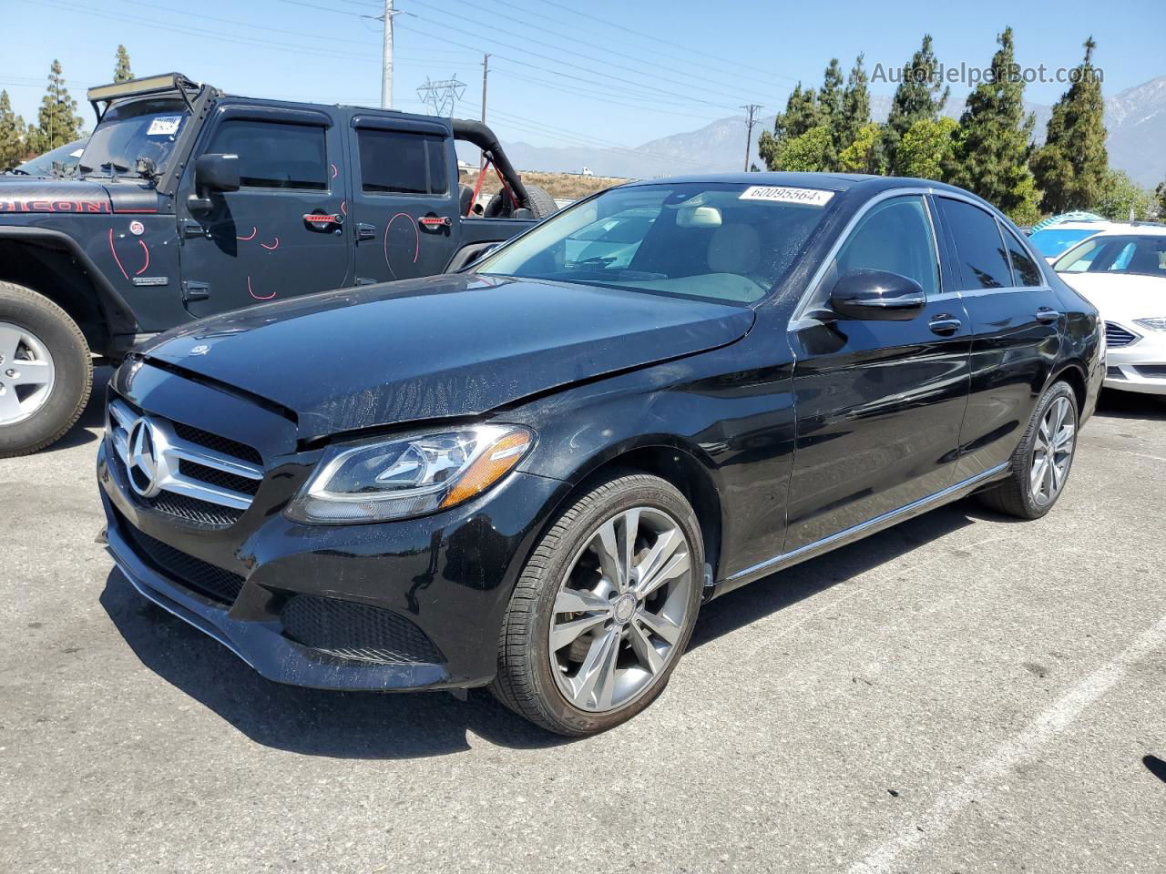 2015 Mercedes-benz C 300 4matic Black vin: 55SWF4KB9FU014518