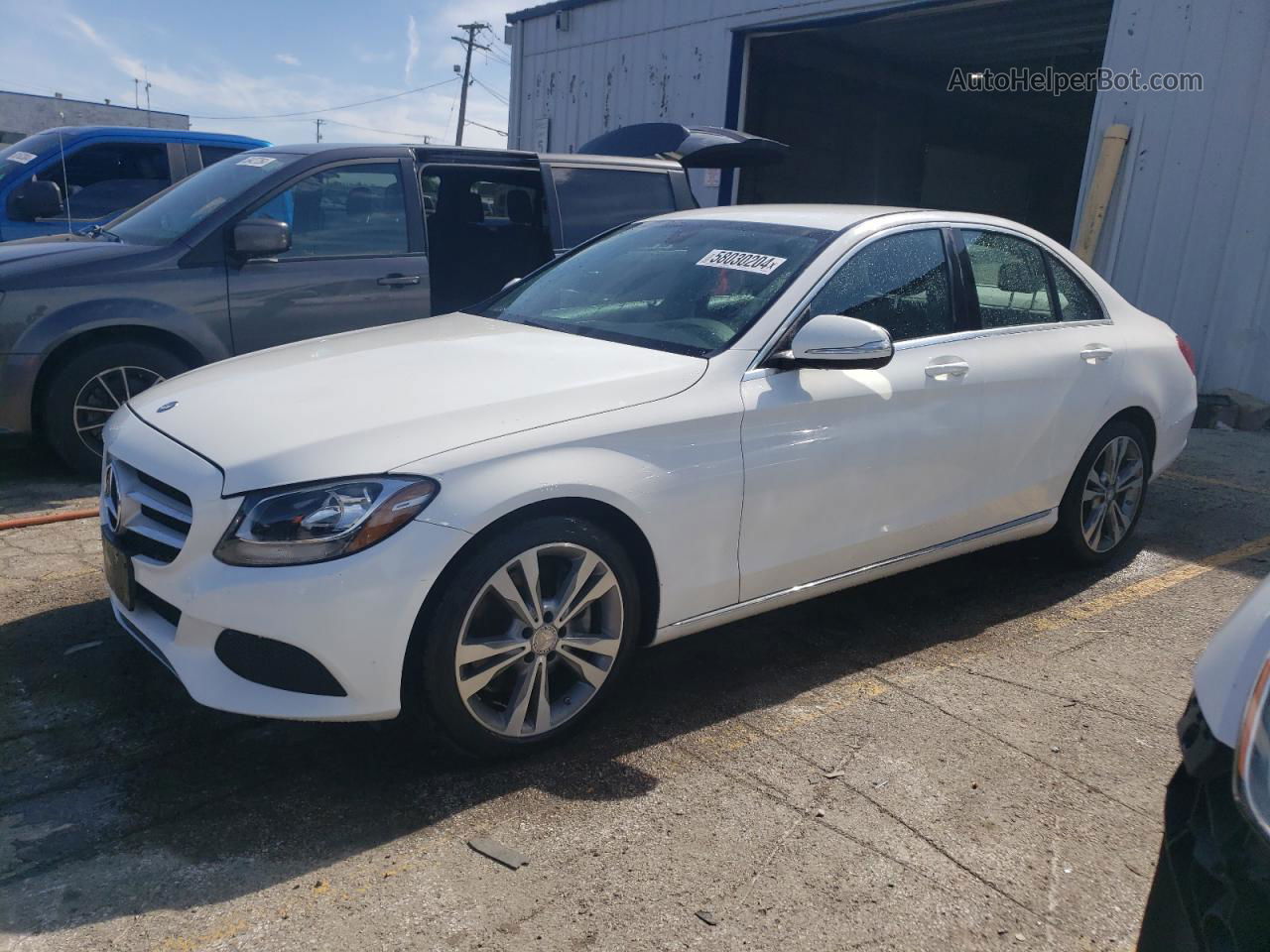 2015 Mercedes-benz C 300 4matic White vin: 55SWF4KB9FU022599