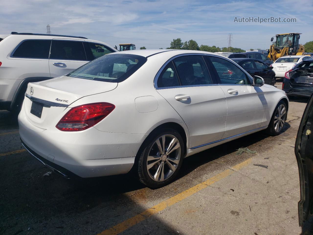 2015 Mercedes-benz C 300 4matic White vin: 55SWF4KB9FU022599