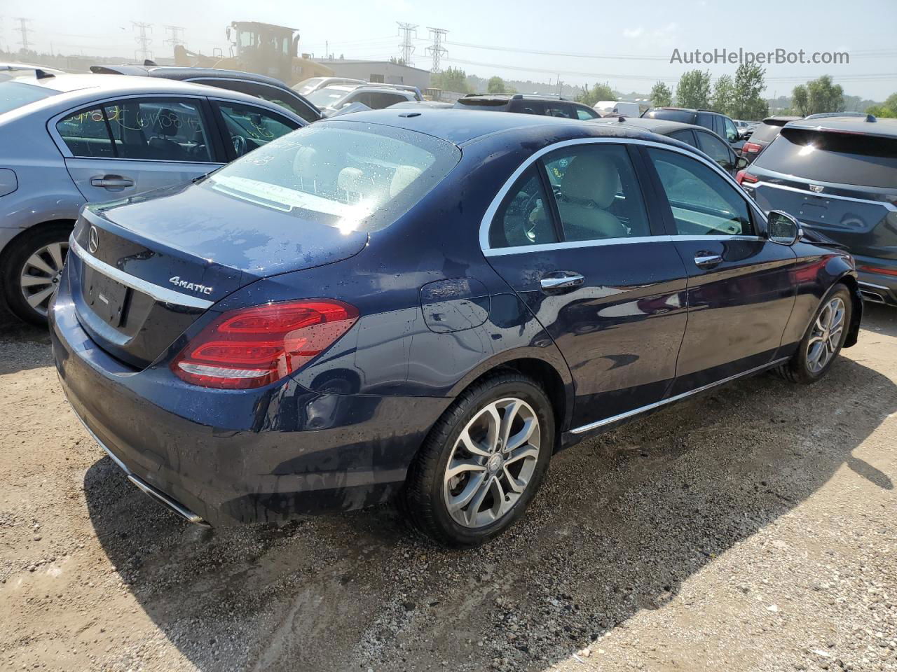 2015 Mercedes-benz C 300 4matic Blue vin: 55SWF4KB9FU026247