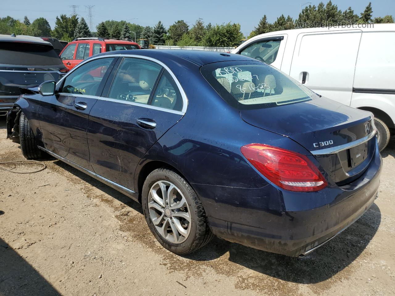 2015 Mercedes-benz C 300 4matic Blue vin: 55SWF4KB9FU026247