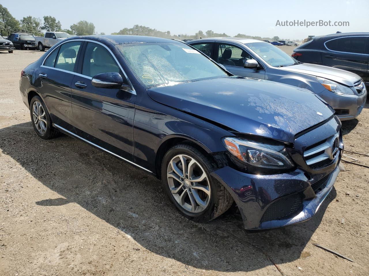 2015 Mercedes-benz C 300 4matic Blue vin: 55SWF4KB9FU026247