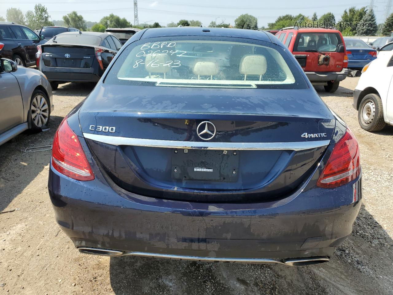 2015 Mercedes-benz C 300 4matic Blue vin: 55SWF4KB9FU026247