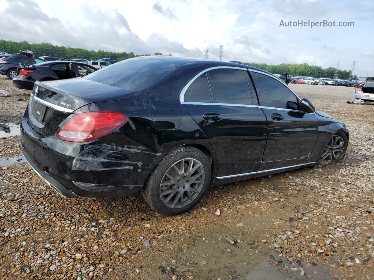 2015 Mercedes-benz C 300 4matic Black vin: 55SWF4KB9FU029133