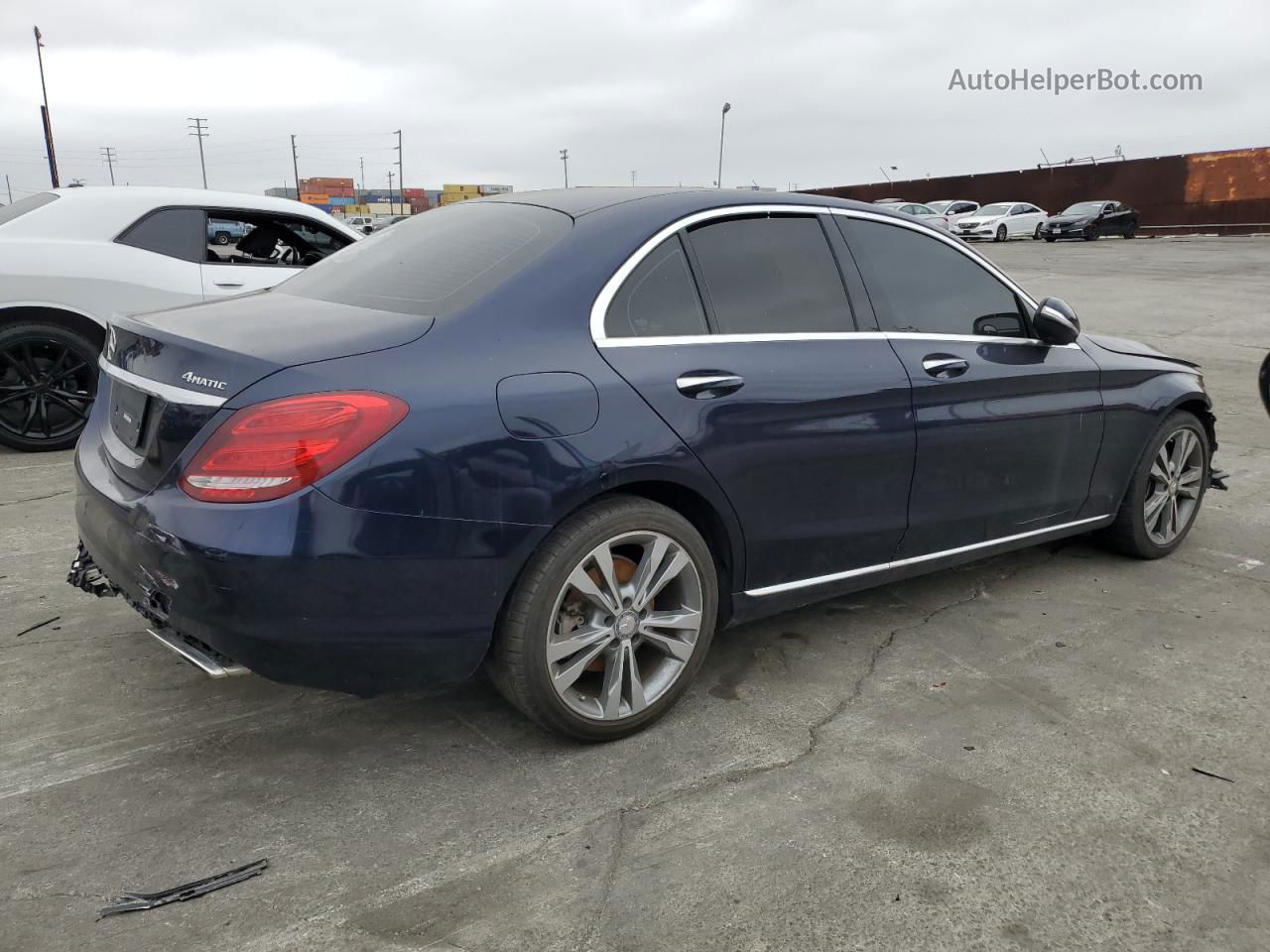 2015 Mercedes-benz C 300 4matic Blue vin: 55SWF4KB9FU034106