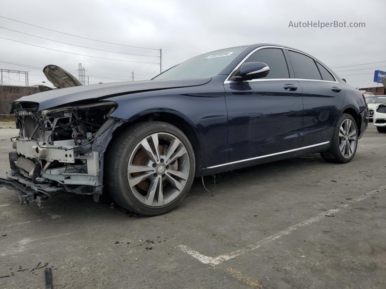 2015 Mercedes-benz C 300 4matic Blue vin: 55SWF4KB9FU034106