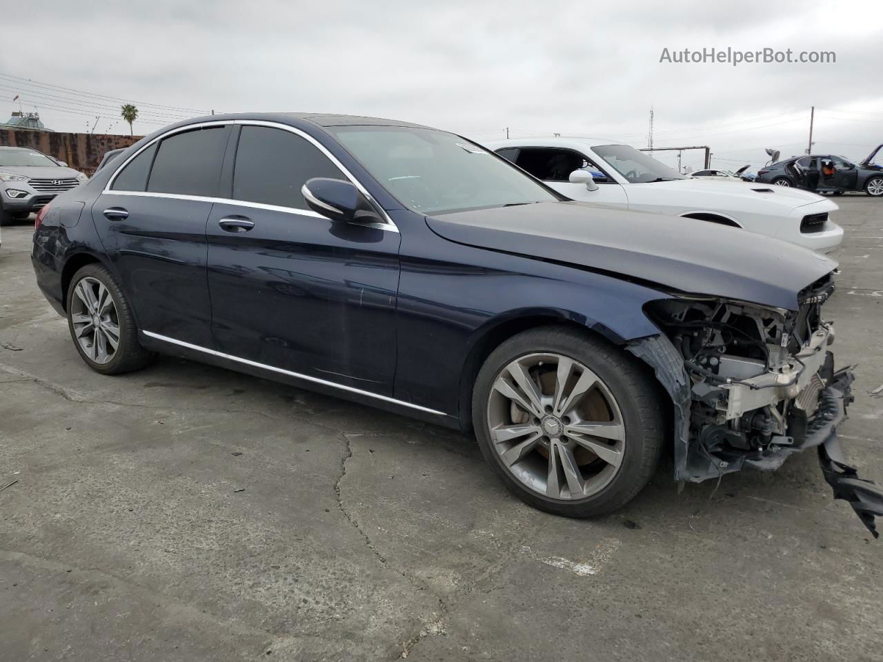 2015 Mercedes-benz C 300 4matic Blue vin: 55SWF4KB9FU034106