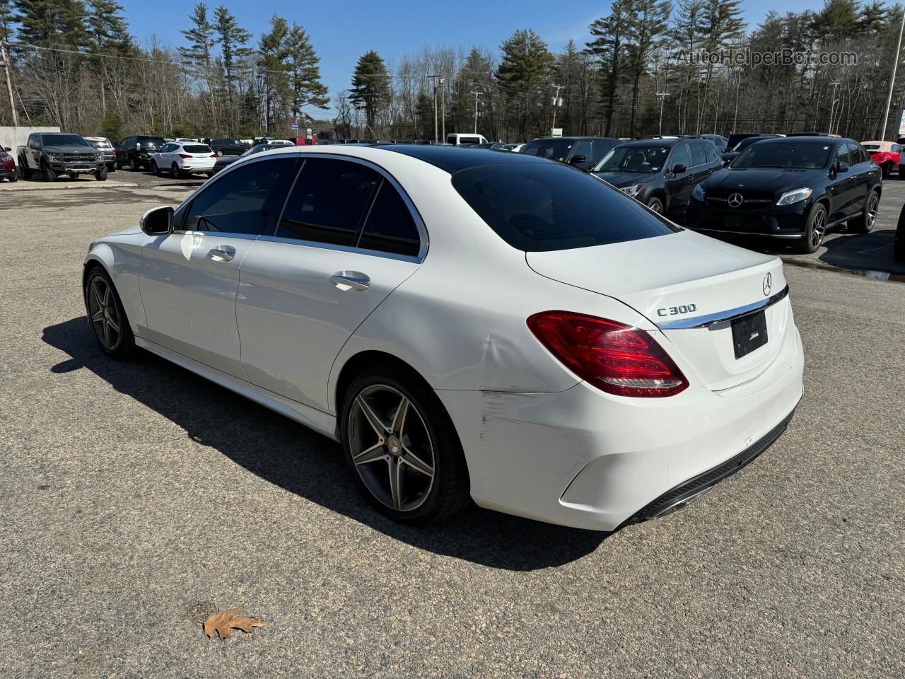 2015 Mercedes-benz C 300 4matic White vin: 55SWF4KB9FU037331