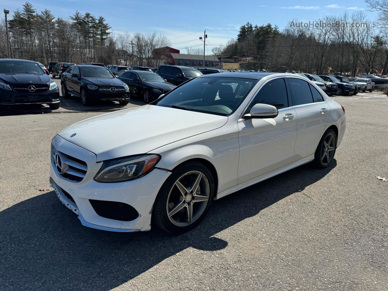 2015 Mercedes-benz C 300 4matic White vin: 55SWF4KB9FU037331