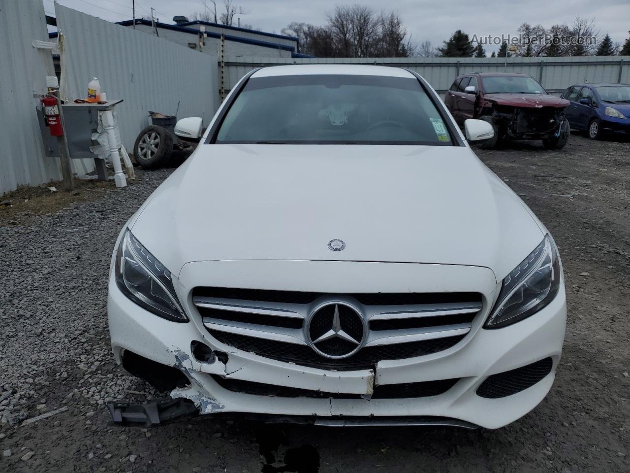 2015 Mercedes-benz C 300 4matic White vin: 55SWF4KBXFU005035