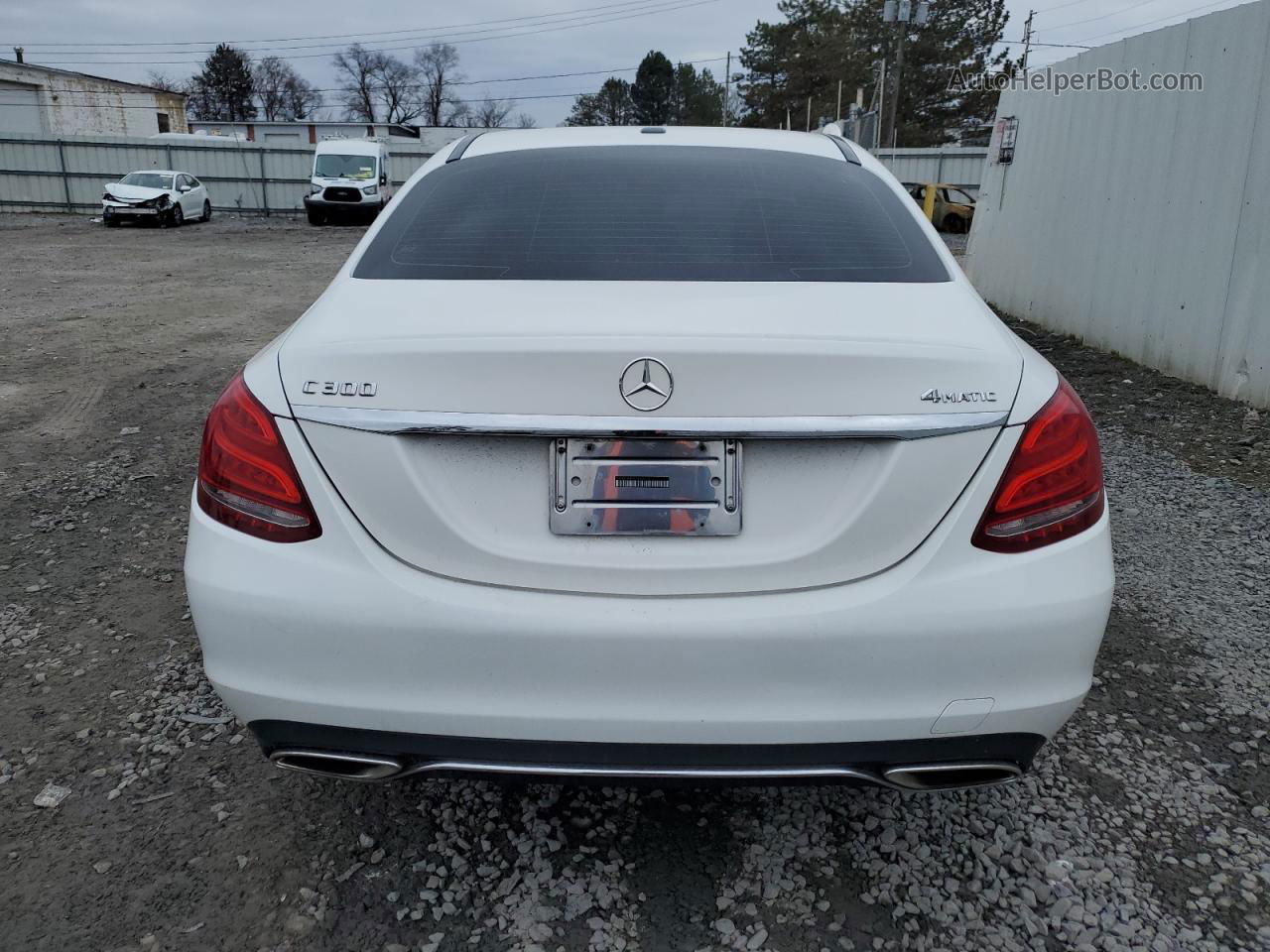 2015 Mercedes-benz C 300 4matic White vin: 55SWF4KBXFU005035