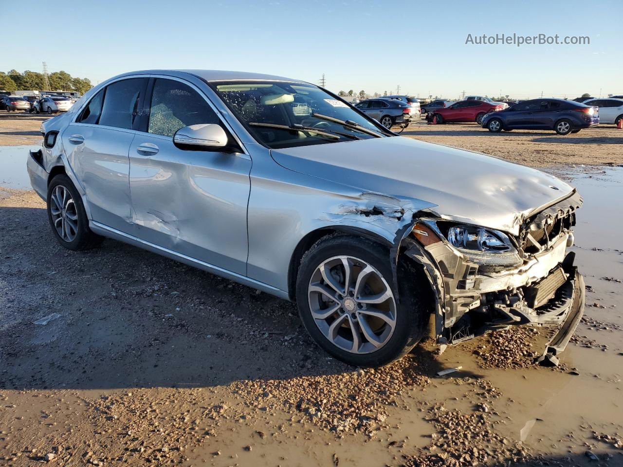 2015 Mercedes-benz C 300 4matic Silver vin: 55SWF4KBXFU015631