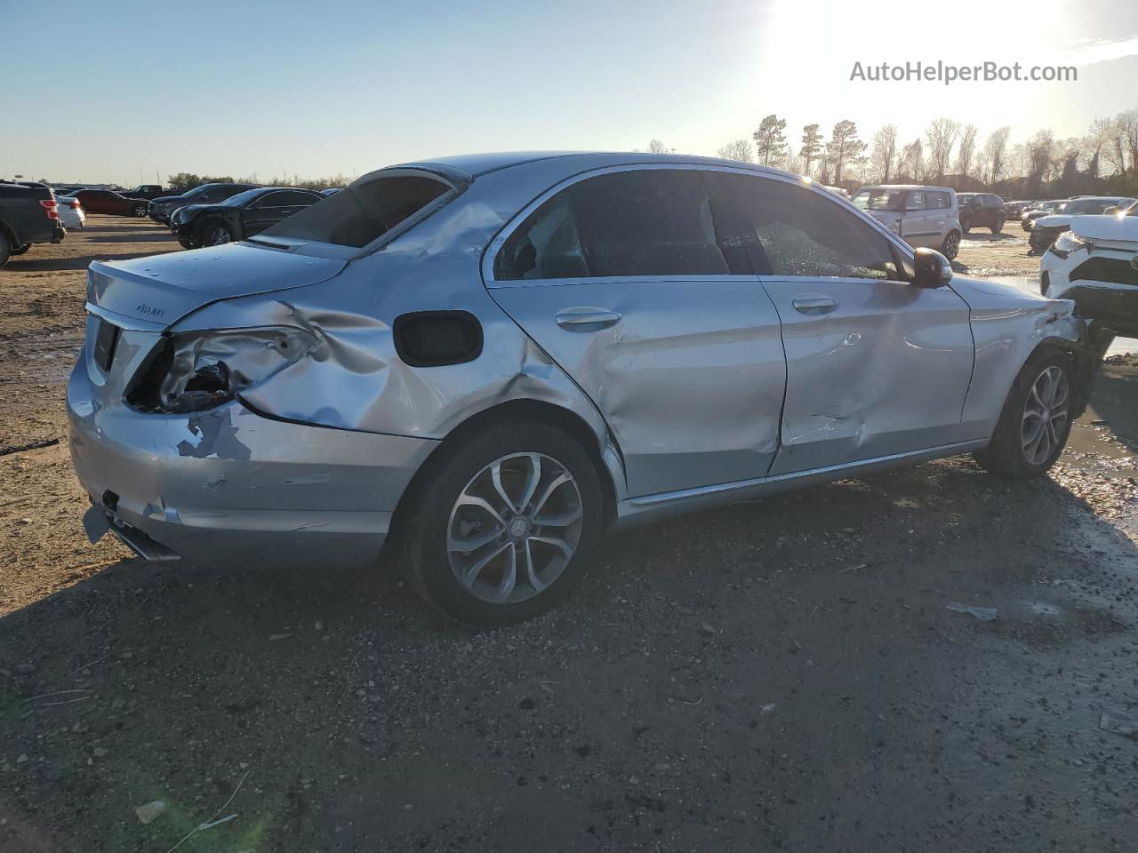 2015 Mercedes-benz C 300 4matic Silver vin: 55SWF4KBXFU015631