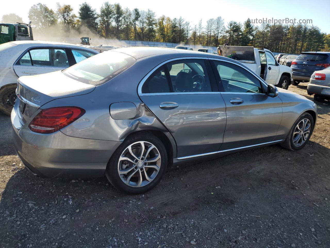 2015 Mercedes-benz C 300 4matic Silver vin: 55SWF4KBXFU015838