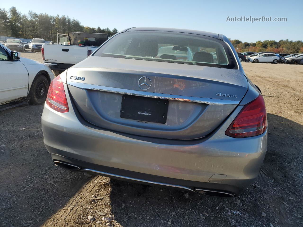 2015 Mercedes-benz C 300 4matic Silver vin: 55SWF4KBXFU015838