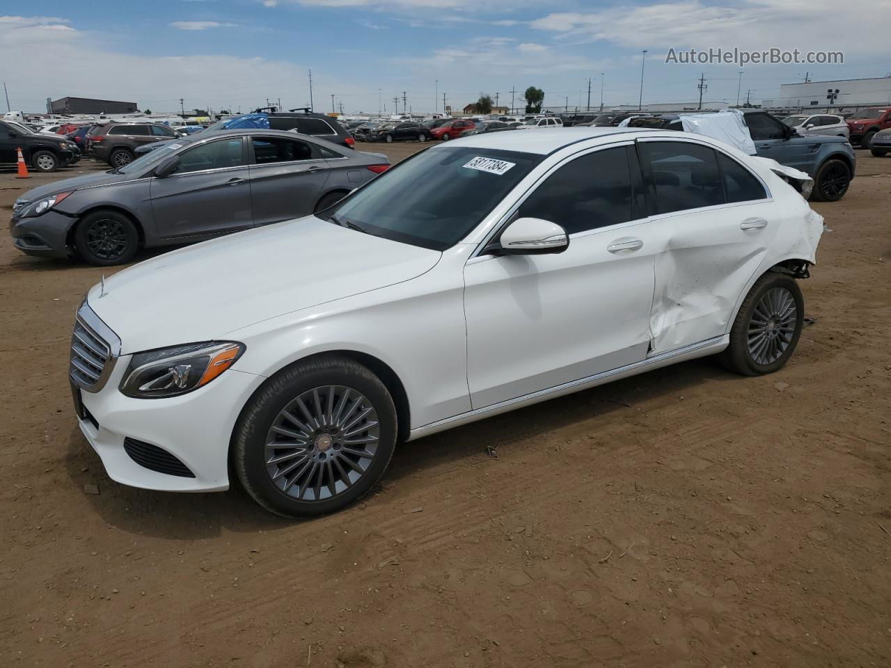 2015 Mercedes-benz C 300 4matic White vin: 55SWF4KBXFU027813