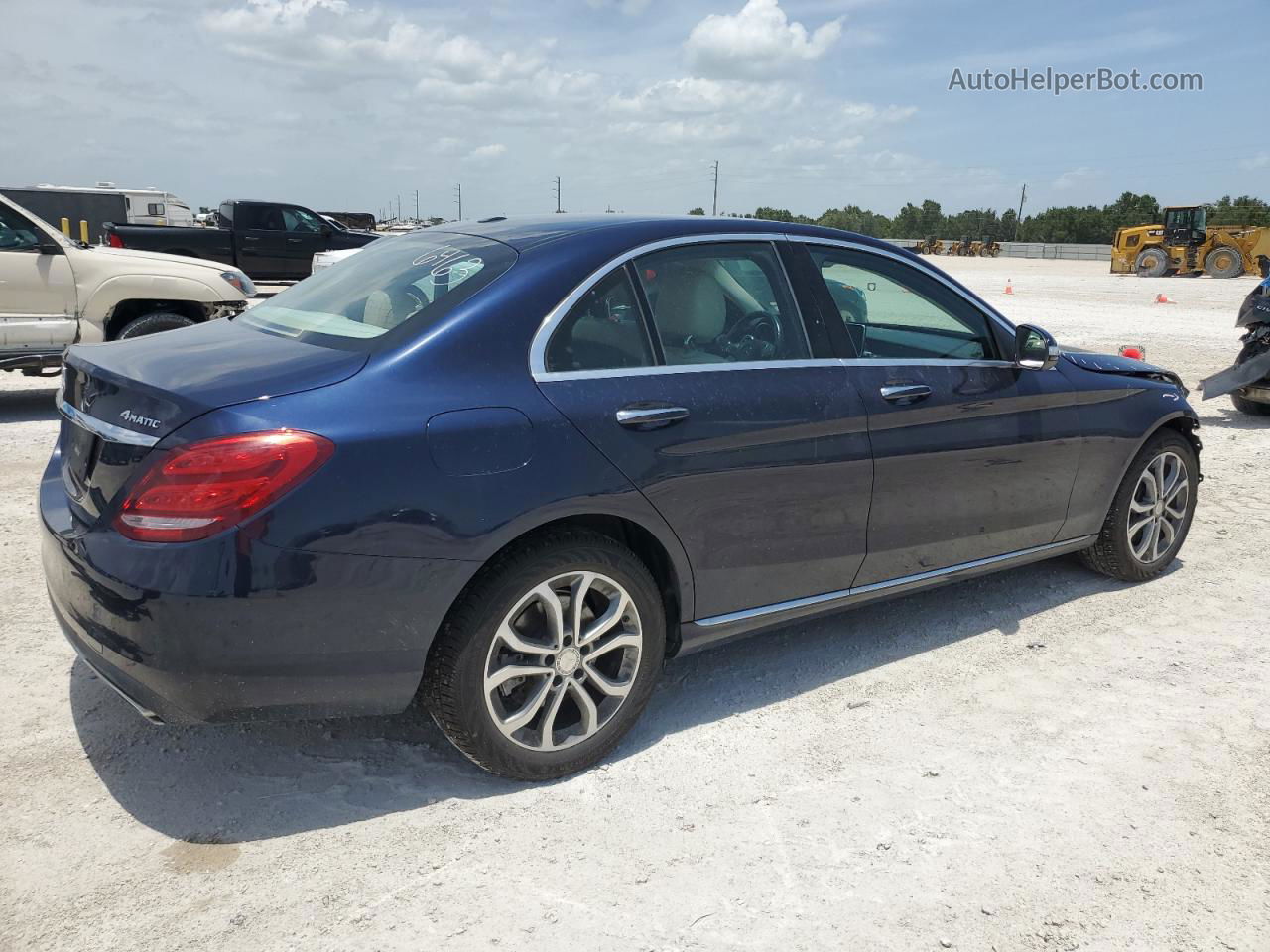 2015 Mercedes-benz C 300 4matic Blue vin: 55SWF4KBXFU028136