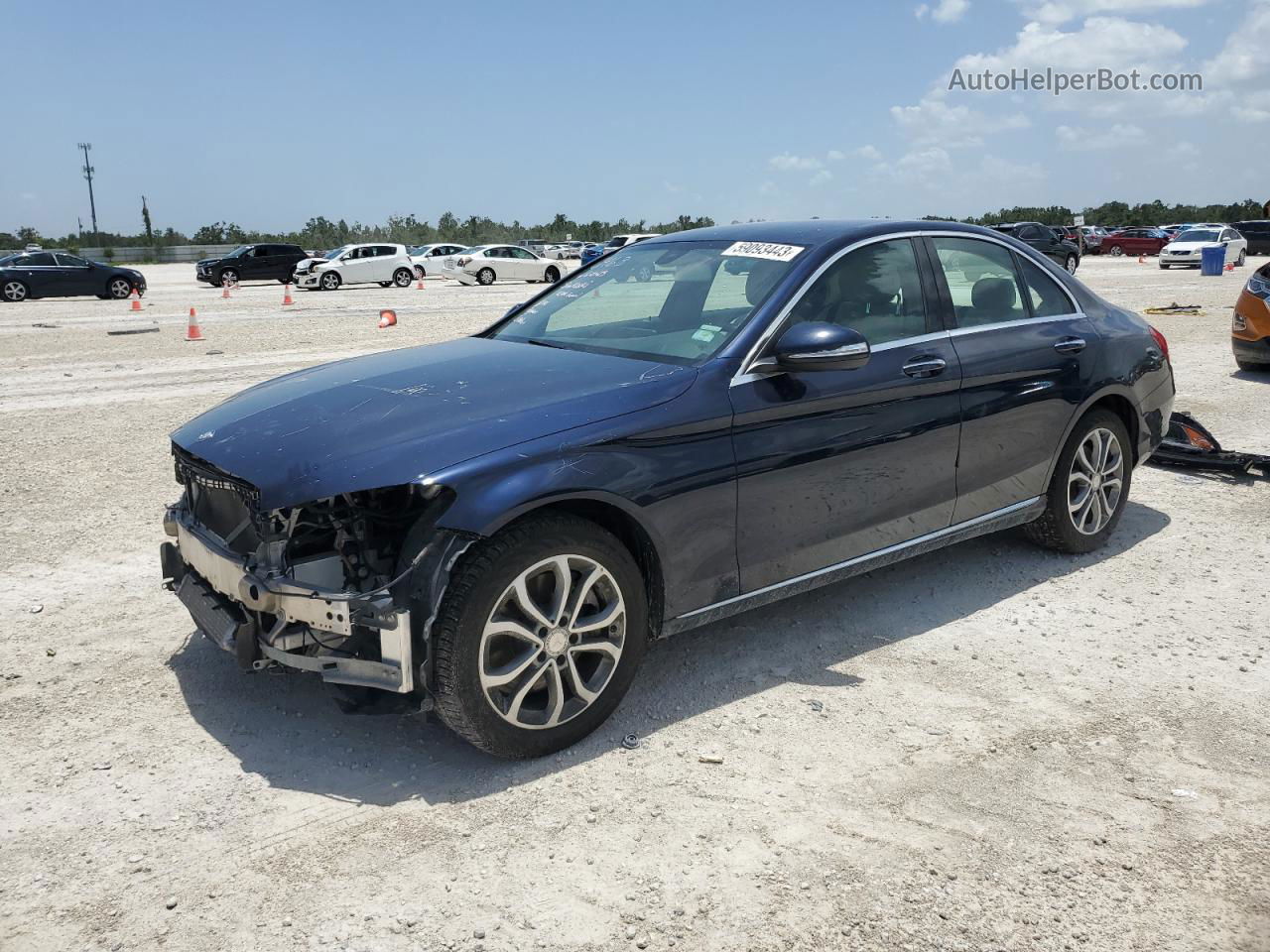 2015 Mercedes-benz C 300 4matic Blue vin: 55SWF4KBXFU028136