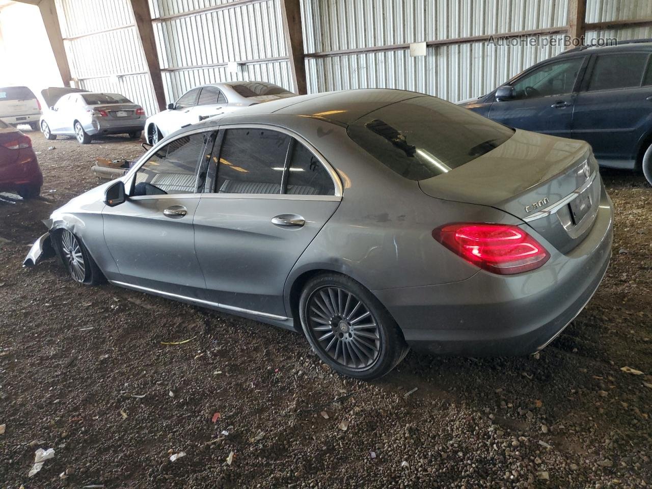 2015 Mercedes-benz C 300 4matic Серый vin: 55SWF4KBXFU036415