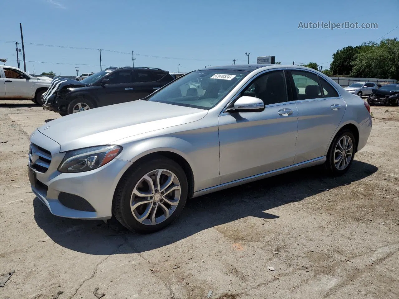 2015 Mercedes-benz C 300 4matic Серебряный vin: 55SWF4KBXFU037855