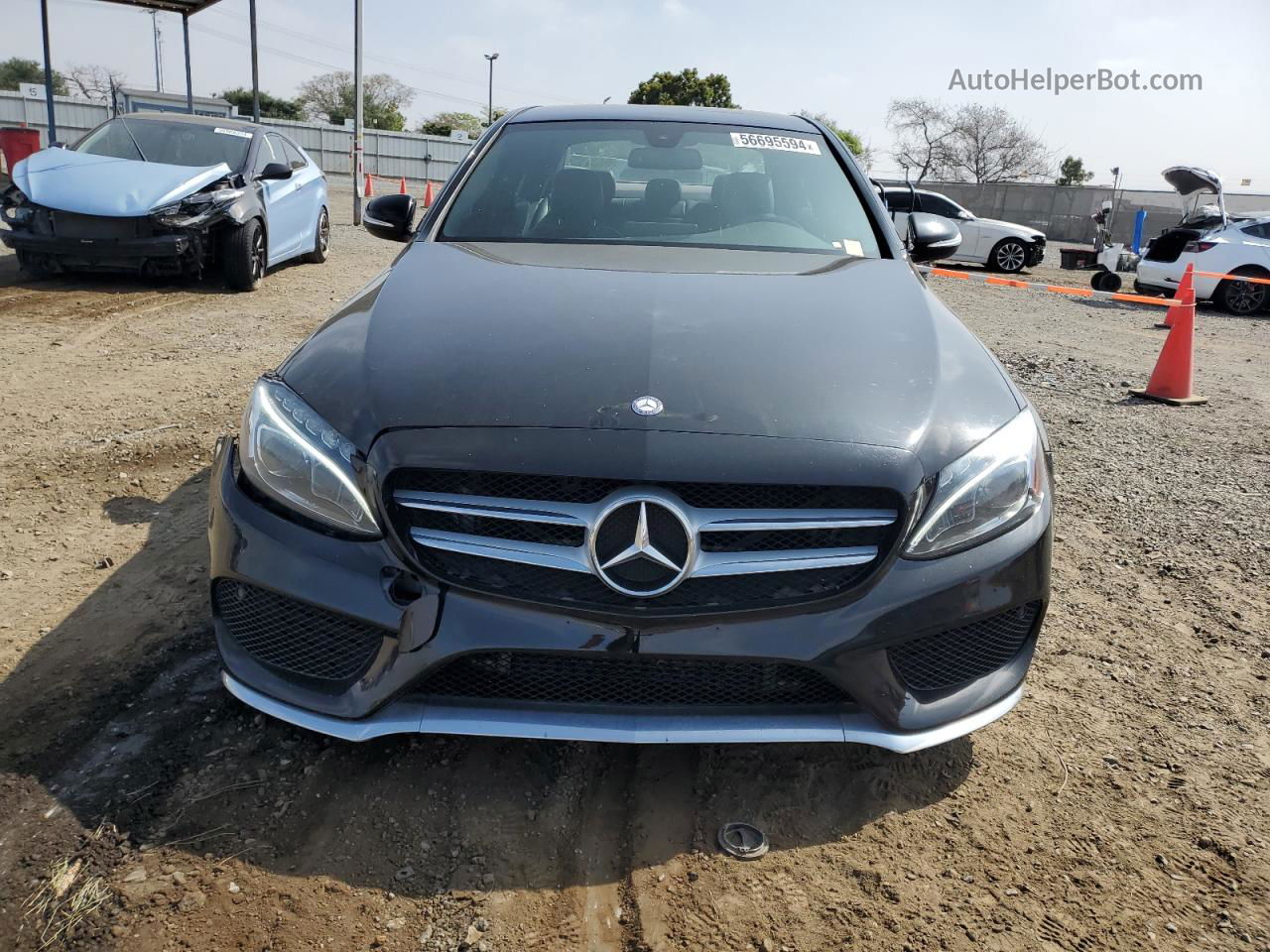 2015 Mercedes-benz C 300 4matic Black vin: 55SWF4KBXFU040657