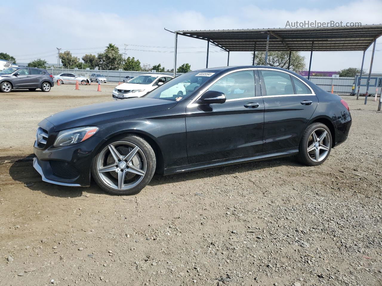 2015 Mercedes-benz C 300 4matic Black vin: 55SWF4KBXFU040657