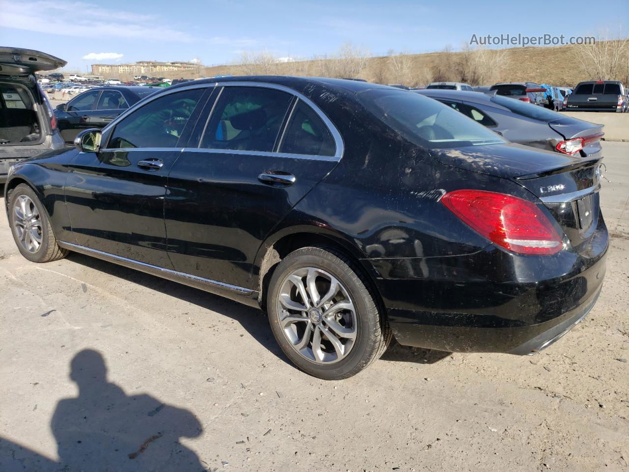 2015 Mercedes-benz C 300 4matic Black vin: 55SWF4KBXFU096310