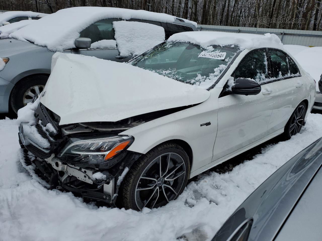 2019 Mercedes-benz C 43 Amg Белый vin: 55SWF6EB1KU292671