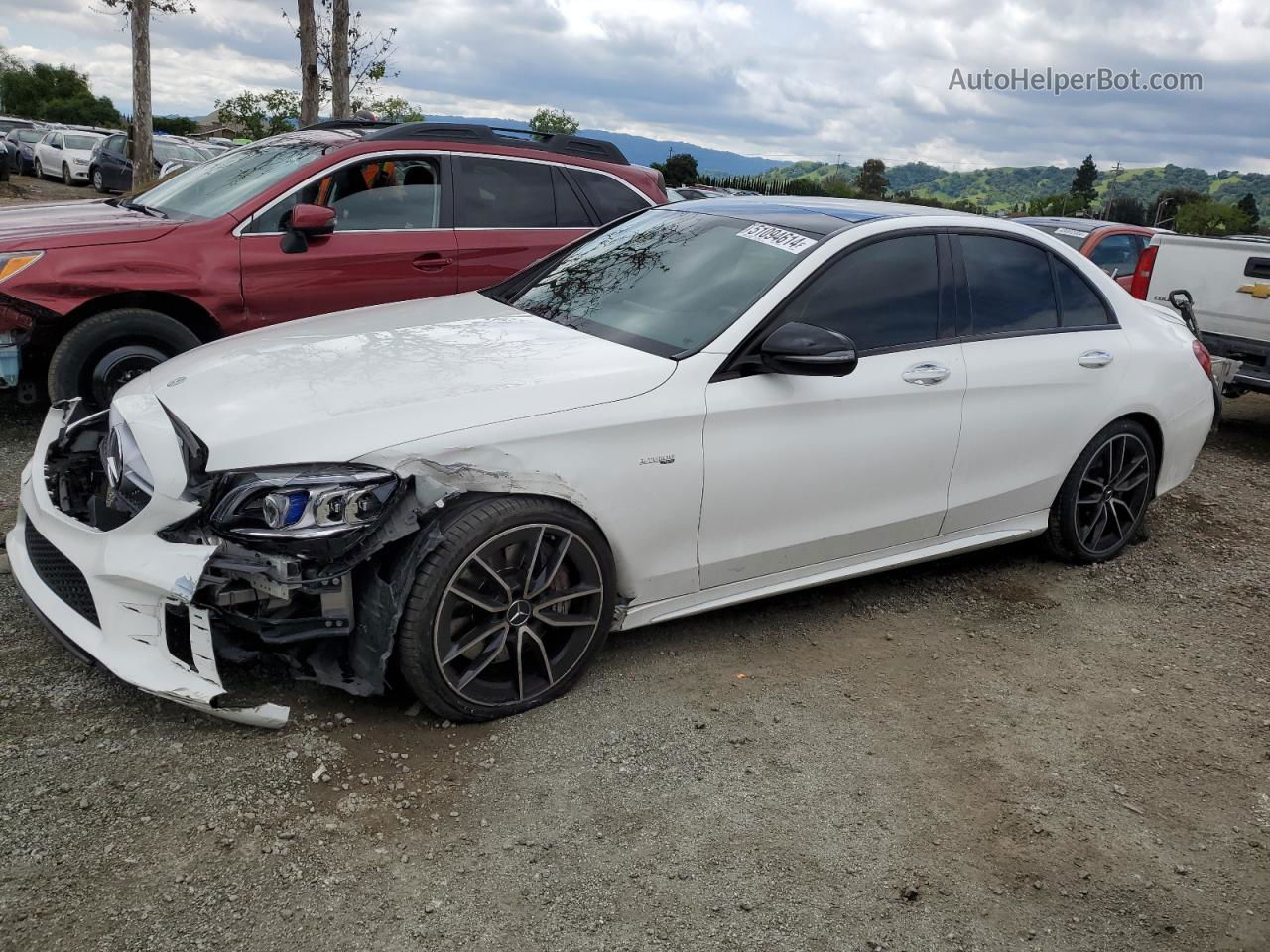 2019 Mercedes-benz C 43 Amg White vin: 55SWF6EB5KU290941