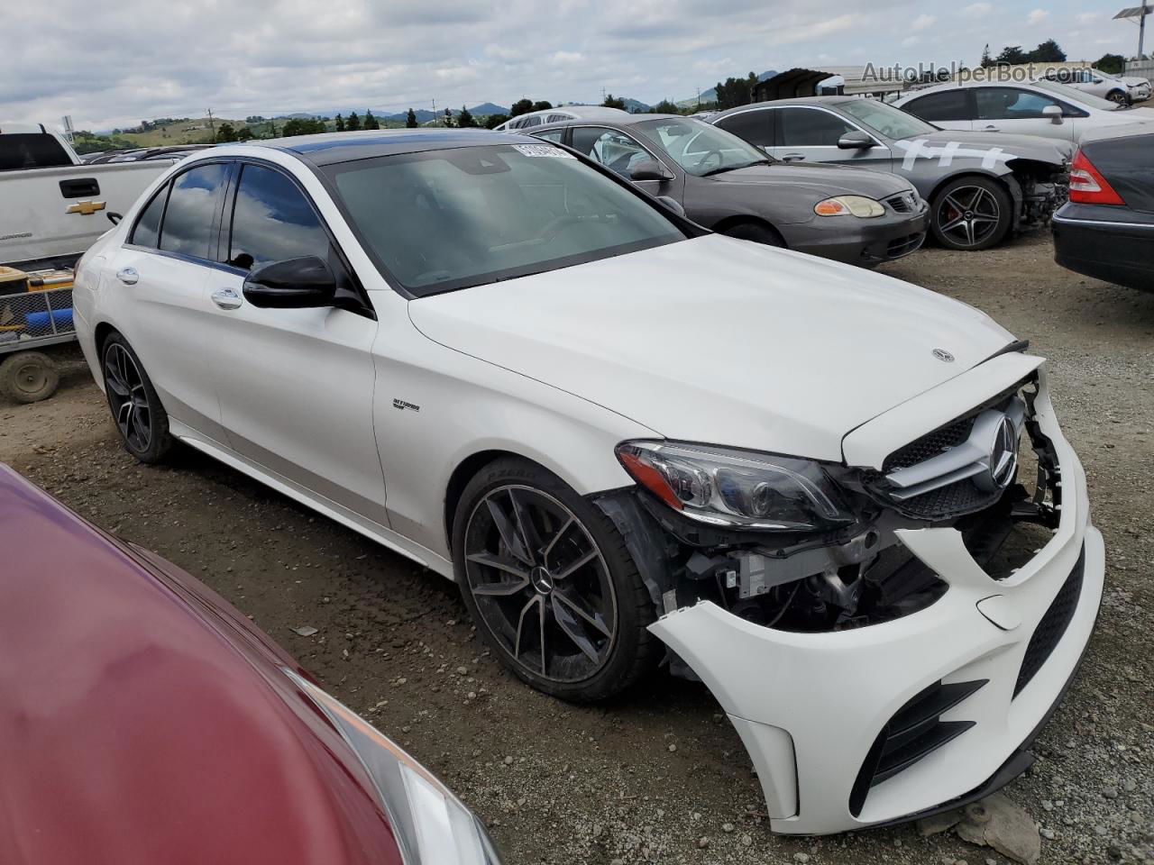 2019 Mercedes-benz C 43 Amg White vin: 55SWF6EB5KU290941