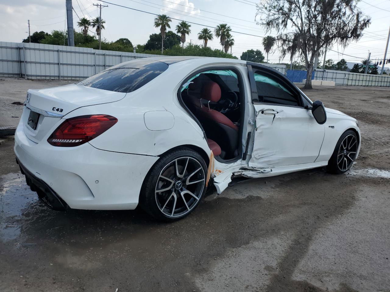 2019 Mercedes-benz C 43 Amg White vin: 55SWF6EB6KU293413