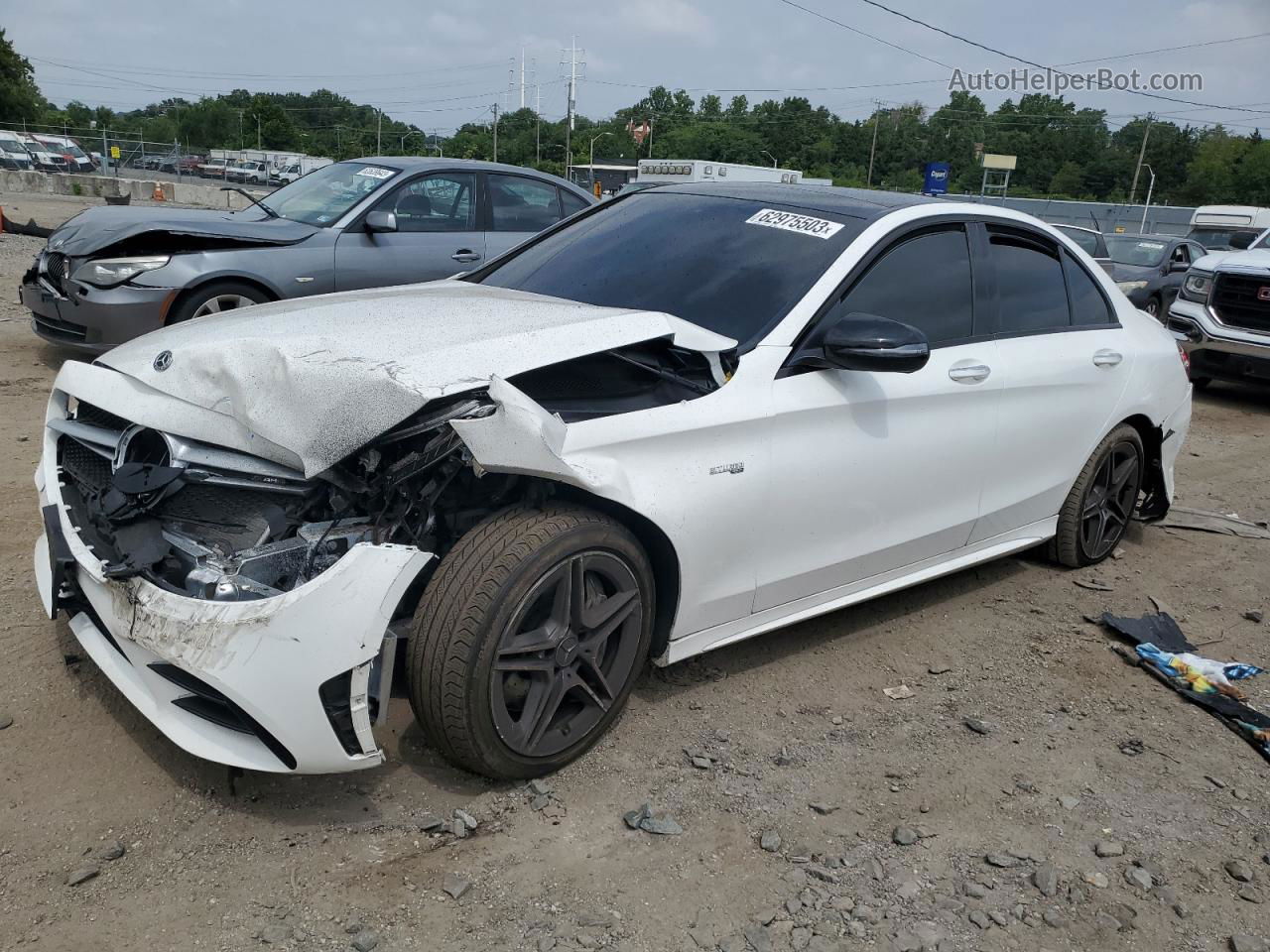 2019 Mercedes-benz C 43 Amg Белый vin: 55SWF6EBXKU284794