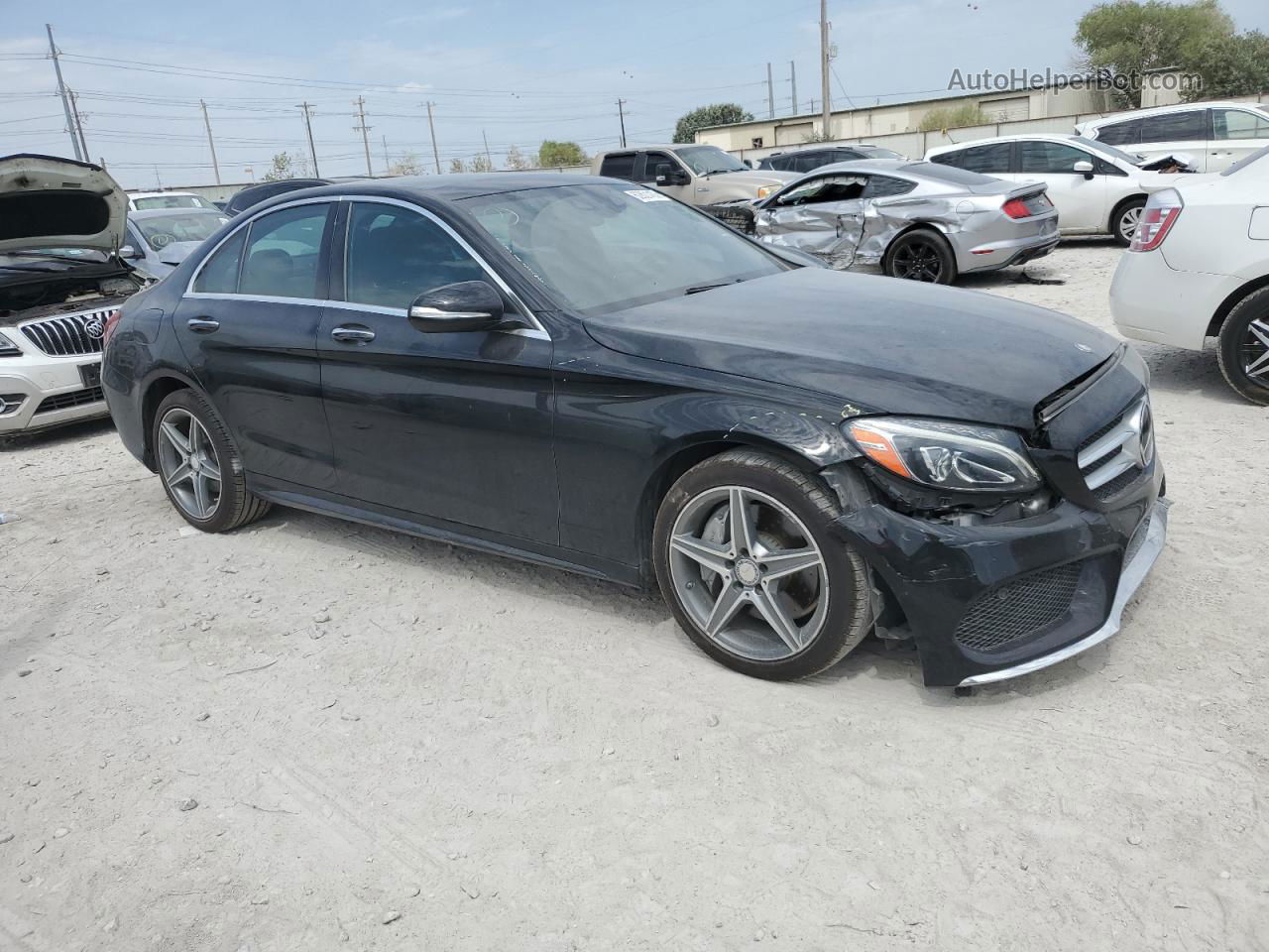 2015 Mercedes-benz C 400 4matic Черный vin: 55SWF6GB1FU000357