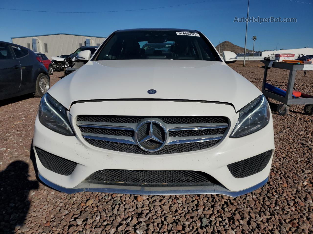 2015 Mercedes-benz C 400 4matic White vin: 55SWF6GB2FU032685