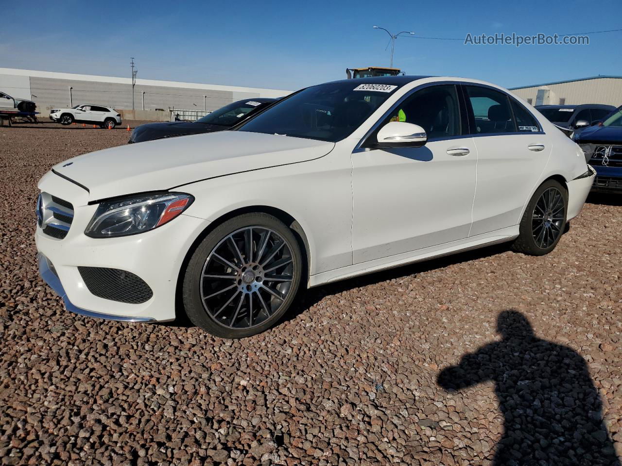 2015 Mercedes-benz C 400 4matic White vin: 55SWF6GB2FU032685