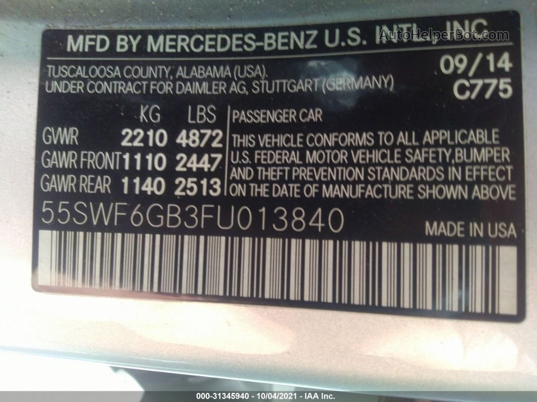 2015 Mercedes-benz C-class C 400 Silver vin: 55SWF6GB3FU013840