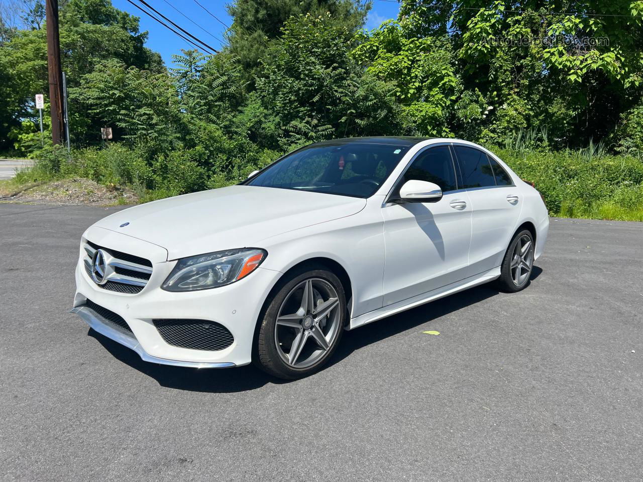 2015 Mercedes-benz C 400 4matic White vin: 55SWF6GB3FU024742